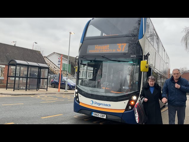 Bus ride on 10473 SN65 OBF ADL Enviro400 MMC route 38 to petersfield company stagecoach south