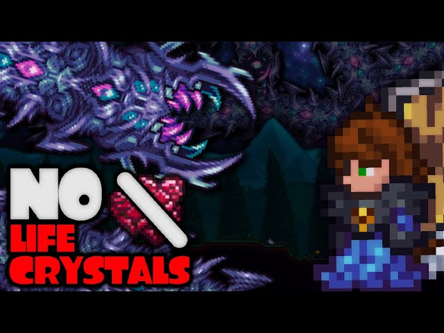 Beating Terraria with NO LIFE CRYSTALS...