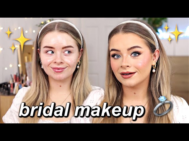 DIY Bridal Makeup! My first WEDDING MAKEUP trial/tutorial 💍👰🏼‍♀️✨