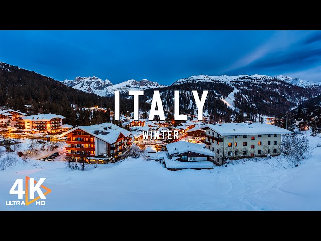 Winter italy 4k ❄️ Breathtaking Snowy Landscapes & Cozy Villages - Meditation Relaxing Music