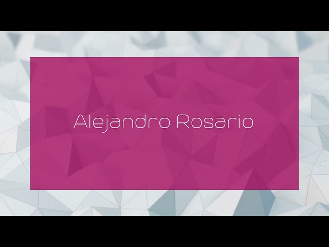 Alejandro Rosario - appearance