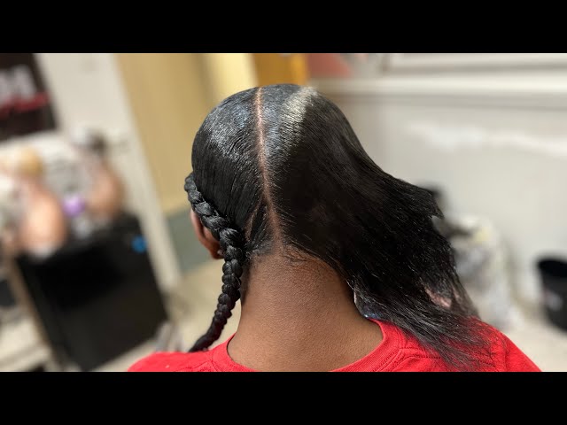 How To Mold Natural Hair Down For 2 Braids