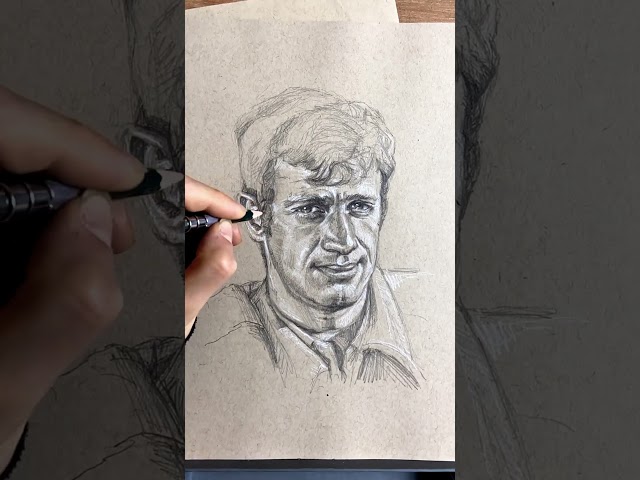 Sketching Jean-Paul Belmondo / Croquis de Jean-Paul Belmondo #art #portrait #JeanPaulBelmondo