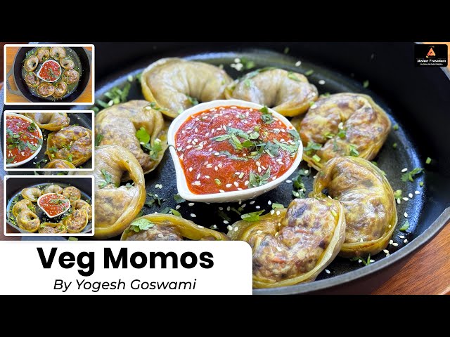 Veg Momos/Veg Dumplings Recipe l No Onion No Garlic | Unique Way to Fold Momos | Spicy Momo Chutney