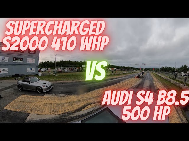 Drag Race Supercharged S2000 VS Audi S4 b8.5 (360 camera)