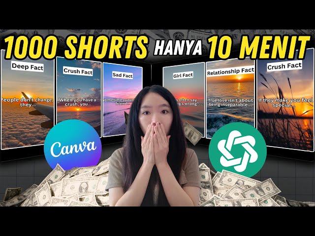 Buat 1000 Konten Shorts Hanya Dalam 10 Menit! Modal HP saja! Ini rahasianya menggunakan AI