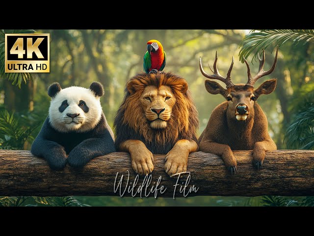 Wild Animals 4K | Relax with Nature Sounds & Soothing Music in the Wildlife 🌿