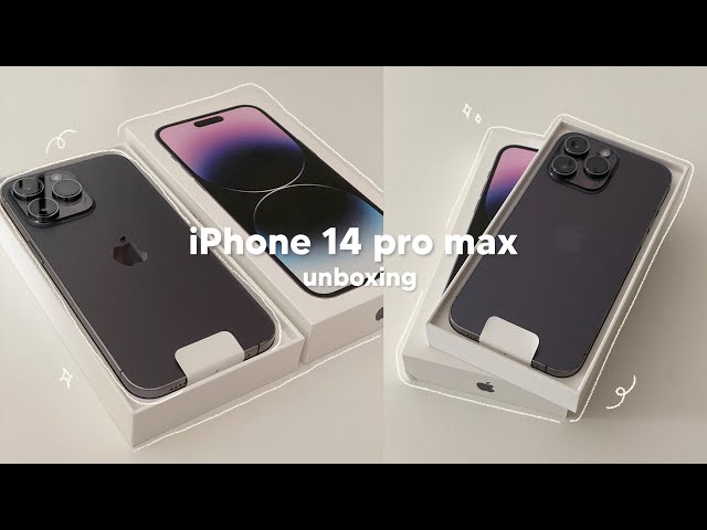 iPhone 14 pro max deep purple unboxing 📦 + accessories and phone cases