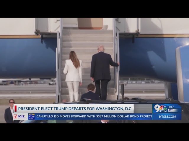 Trump heads to Washington D.C. in preparation for inauguration