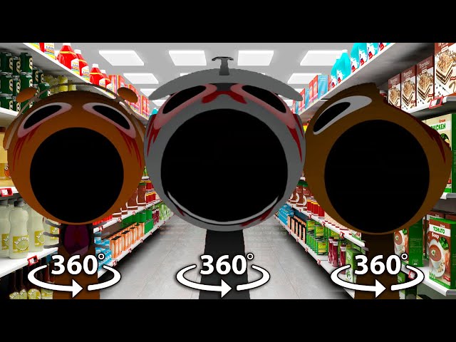 Pop Incredibox Sprunki Horror - Supermarket in 360° Video | VR / 8K