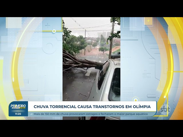 Chuva torrencial causa transtornos em Olímpia