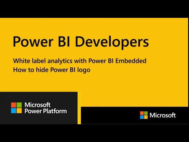 White label analytics with Power BI Embedded: How to hide the Power BI logo