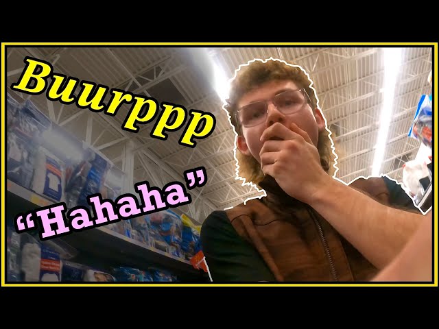 Burping in Walmart (part 2) | public burp prank