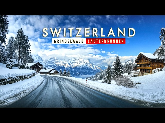 Winter Drive from Grindelwald to Lauterbrunnen | Scenic Swiss Alps Tour