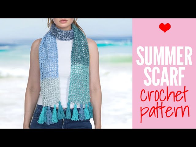 Summer Scarf Crochet Pattern – FREE & Easy Mesh Stitch Scarf!