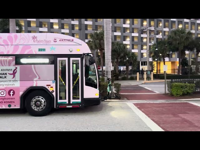 Palm Tran: 2022 40ft Gillig BRT Plus #2211 On Route 43 Arriving @ West Palm Beach Intermodal