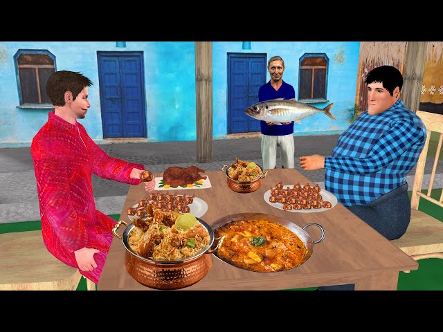 🤪Amazing Best Hindi Cartoon Stories Food CHallenge Funny Video