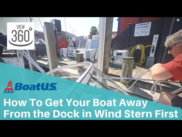 [360 VIDEO] How To Get Your Boat Away From the Dock Stern First In Wind Using Spring Lines | BoatUS