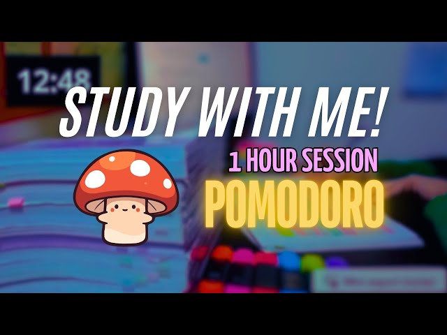 🌙✨【1H】 Aesthetic Study With Me 🍵 | Pomodoro ⏳ | Cozy & Motivational 🎧 | Kawaii Vibes 🎀