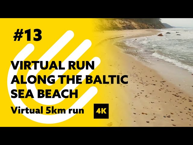 Virtual Run Along the Baltic Sea Beach (4K)