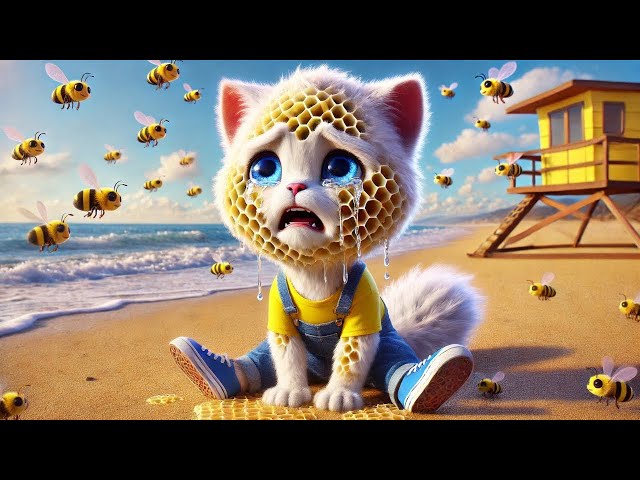 🧜‍♀️Mermaid cat saves kitten about to turn into a honeycomb 😭😿 #ai #story #cat #aicat