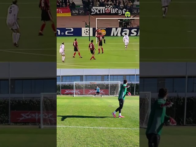 @luca zidane tries to recreate his father's best goal.. 😳 full video on my yt channel! #celinedept