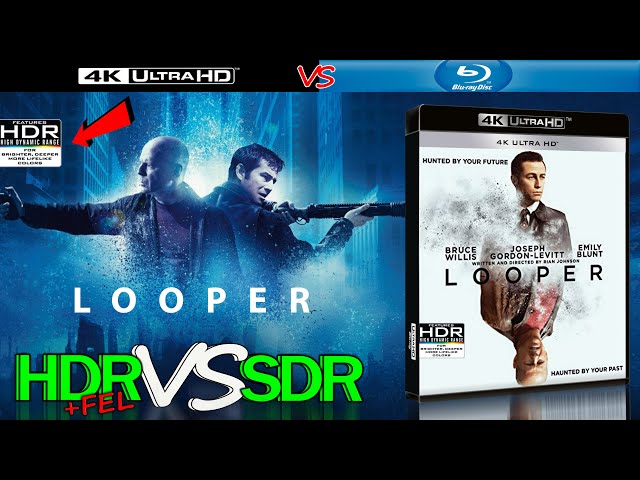 Looper 2012 HDR ANALYSIS 4K Blu Ray vs 1080p BD SDR 100nits #TRUE_DIFFERENCE #WATCH_IN_HDR