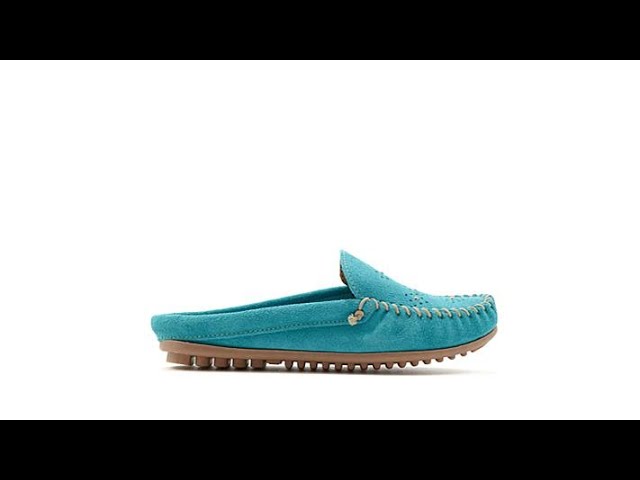 Minnetonka Suede Moccasin Mule with Studs