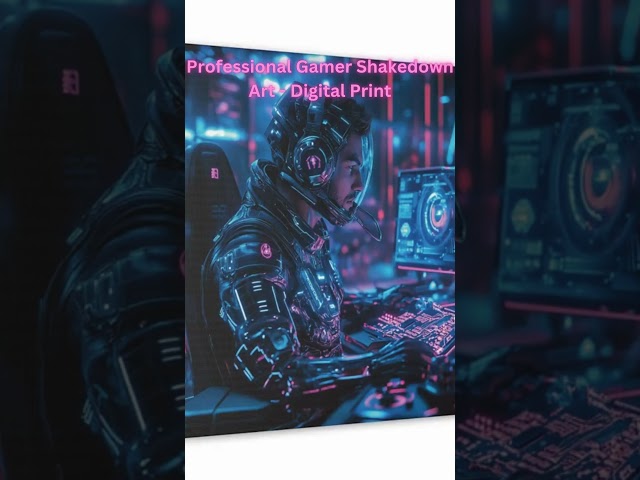 Professional Gamer Shakedown Art | Digital Print #gameroomdecor #cyberpunk #fanart #gamer #gaming