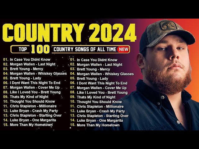 Country Music Playlist 2024 🦽 Luke Combs, Morgan Wallen, Chris Stapleton, Kane Brown, Jason Aldean