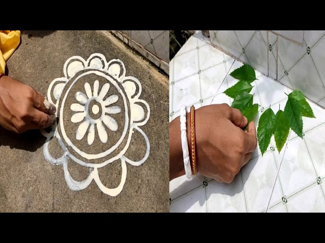 Simple Flower Rangoli and Alpona Designs