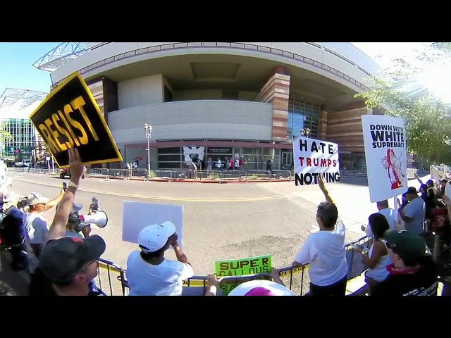 360º VIDEO: Protests at President Trump's rally in Phoenix