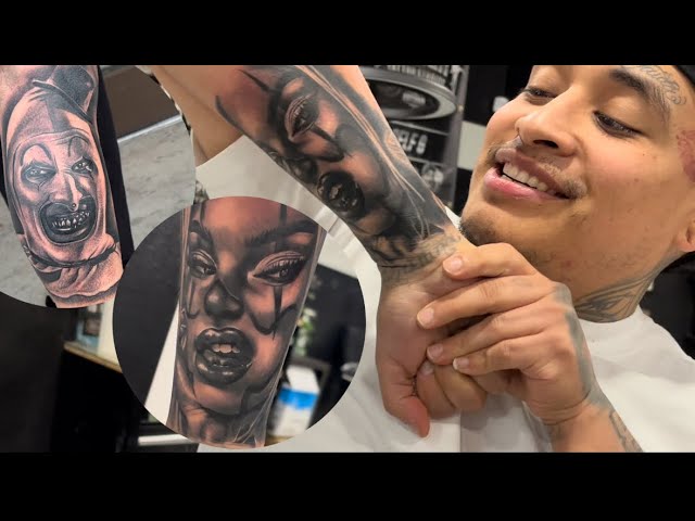 19YR OLD TATTING J.I BANDZ (I got Terrifier tatted)