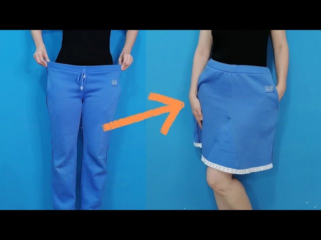 Sewing Trick _ How to Make a simple Skirt from old pants!