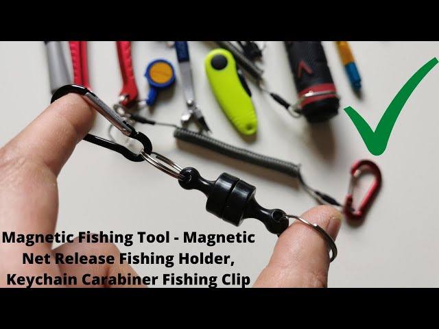 Magnetic Fishing Tool - Magnetic  Net Release Fishing Holder, Keychain Carabiner Fishing Clip [4K]