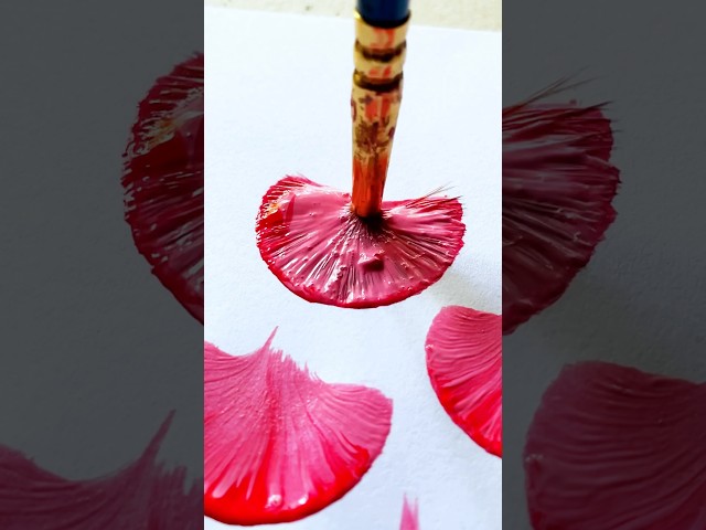 Easy one stroke flower painting technique #simplestrokes #onestrokepainting #art#flowers #satisfying