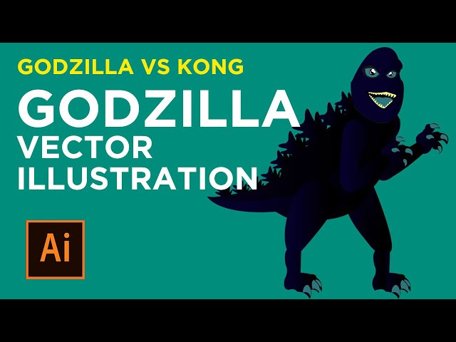 Godzilla Vector Illustration ( Based on Godzilla vs Kong movie) - Adobe Illustrator tutorial