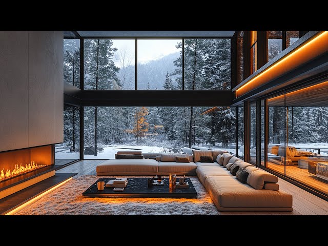 Study & Work Music | Relaxing Jazz Instrumental Music & Winter Living Room Ambience