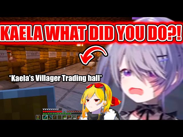 Biboo Reacts to Kaela’s Villager Trading Hall and Her New Basement【Hololive EN】