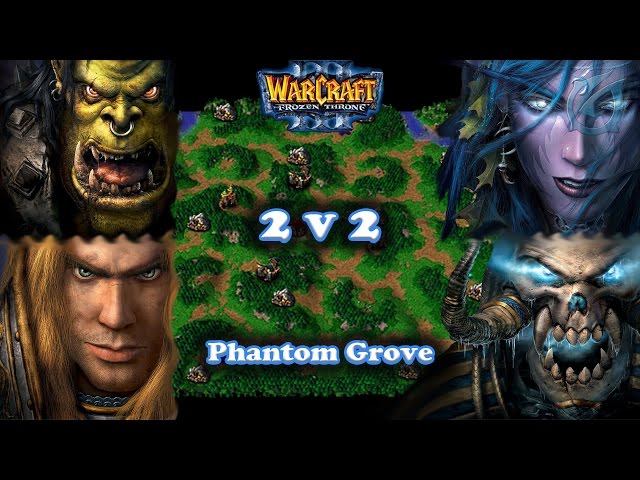 Grubby | Warcraft 3 The Frozen Throne | 2v2 ORC/HU vs. NE/UD - Phantom Grove