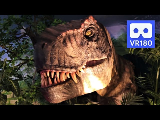 3D 180VR 4K Giant Tyrannosaurus Rex is the King of Dinosaur in Jurassic World Dominion Forest T-Rex