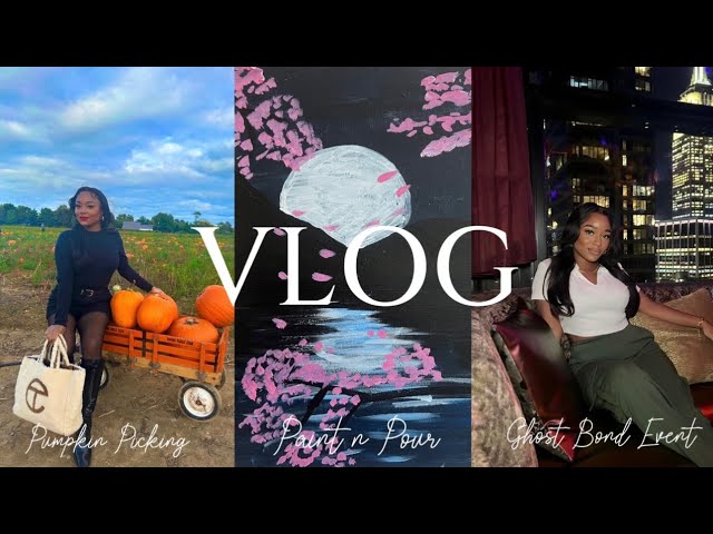 VLOG: PUMPKIN PICKING | GHOST BOND LAUNCH PARTY | PAINT N POUR + MORE !