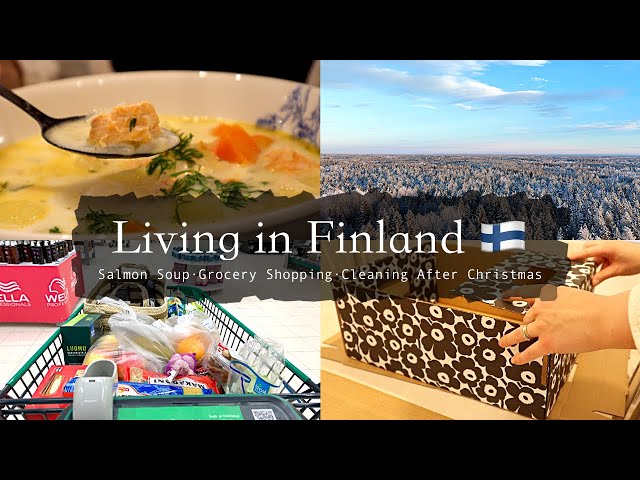 Finland Vlog #20 🇫🇮 Grocery Shopping with Prices | Cleaning after Christmas | Cooking Salmon Soup