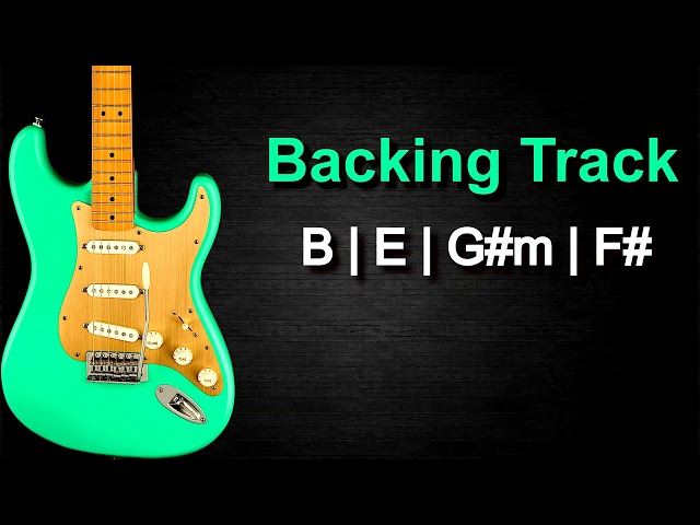 Emotional Rock Ballad Guitar Backing Track in B Major | 64 BPM |