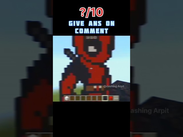 Deadpool|| pixel art || in minecraft #minecraftshort #short #viral #minecraft #Deadpool#game