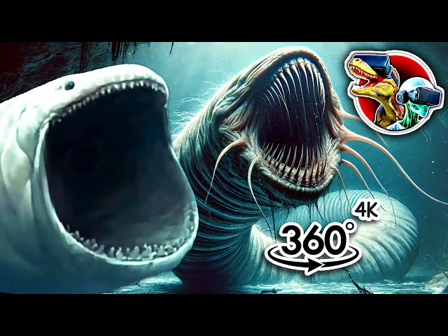 360° Bloop VS Worm Sea Monster | 360 video 4K