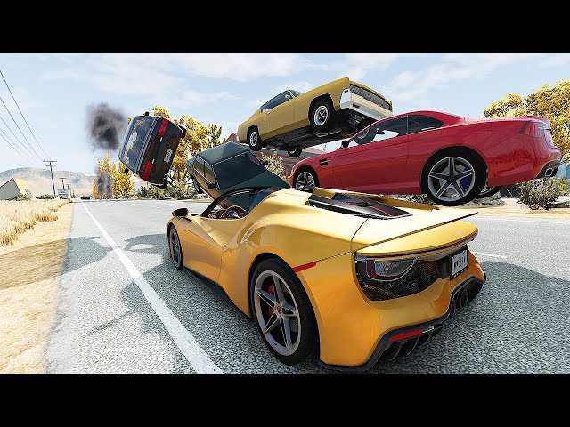 Cars VS Road High Danger Speed Bump #5 - BeamNG Drive