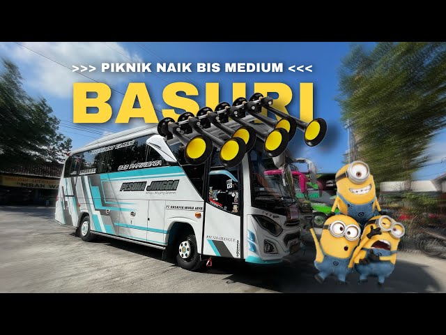 FULL BASURI REMIX !! Piknik ke Gunungkidul-Jogja naik bus medium "Pesona Jingga"