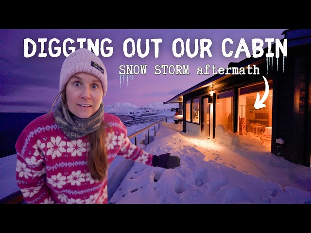 Digging out OUR CABIN After a Massive SNOW STORM ︱ Svalbard