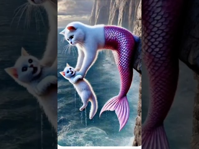 Mermaid cat couple😻🧜#viralshorts #cat #ai #animation #fyp #cat #funny